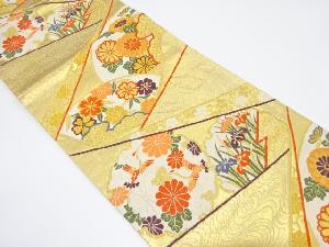 切りばめ風　地紙に雪輪模様織り出し袋帯